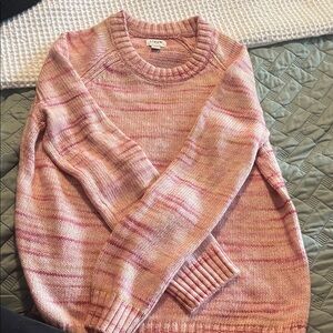 NWOT J Crew Small Pink Marled Crew Neck Sweater